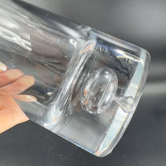 Heavy Crystal Glass Polish Decanter With Stopper Glass Bottle Air Bubble Bottom - Picture 12 of 16